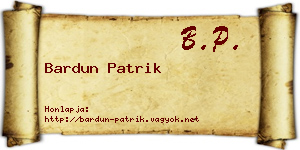 Bardun Patrik névjegykártya