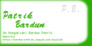 patrik bardun business card